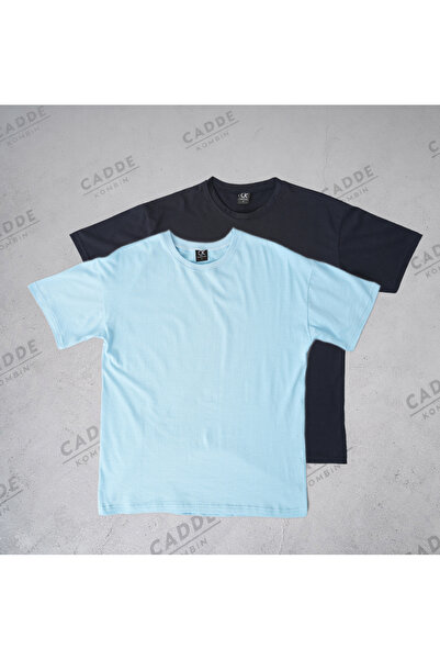 caddekombin Women's 2-Pack T-Shirt 100% Cotton Crew Neck Comfortable Fit Blue...