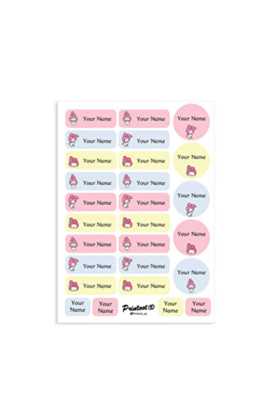 Printoot ملصقات شخصيات كرتونية تتميز بأيقونات أرنب فنية وفينيل لاصق عالي الجودة