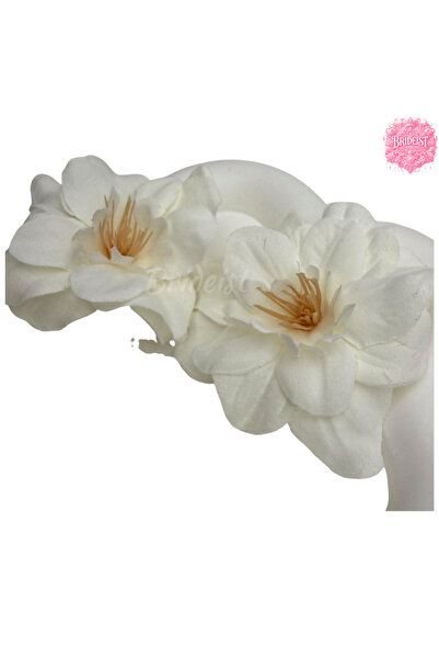 BRIDEIST WEDDING CO زهرة صناعية بيضاء |   10 قطع من الزهور البيضاء الزخرفية |...