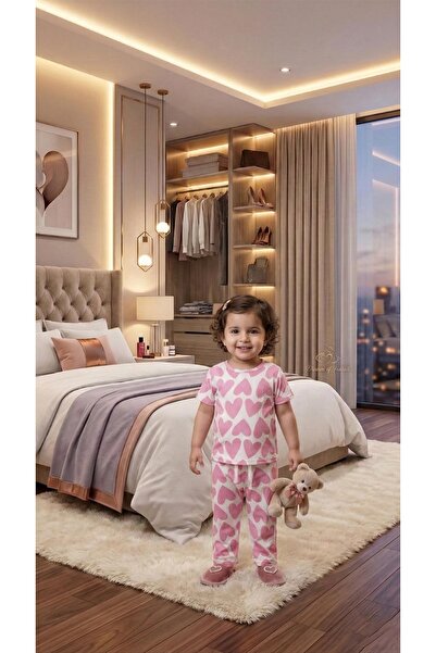 h.kids Girls' "Hearts of Happiness" Pajama Set | Soft and Comfortable Cotton