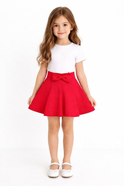 Nacar Kız Çocuk Fiyonk Detaylı Skuba Etek 23 Nisan 29 Ekim Gösteri Kıyafeti