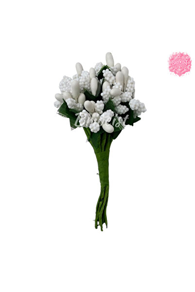 BRIDEIST WEDDING CO باقة زهور صناعية بيضاء |   جيبسو أبيض 8 سم | 4 حزم. هناك ...