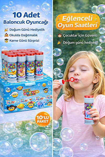 KAR TANESİ 10 Adet Baloncuk Tüpü Bubble Oyuncak – Okulda Dağıtmalık Doğum Günü ve Karne Günü Hediyelik