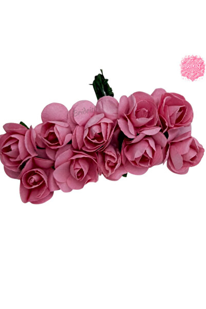 BRIDEIST WEDDING CO Pink Mini Artificial Rose Bouquet | 12-Piece Bundle |   F...