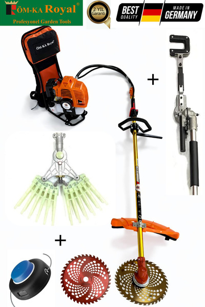 ÖM-KA Royal Benzinli Sırt Tırpan + Kancalı + Tırnaklı Zeytin & Badem & Ceviz ...