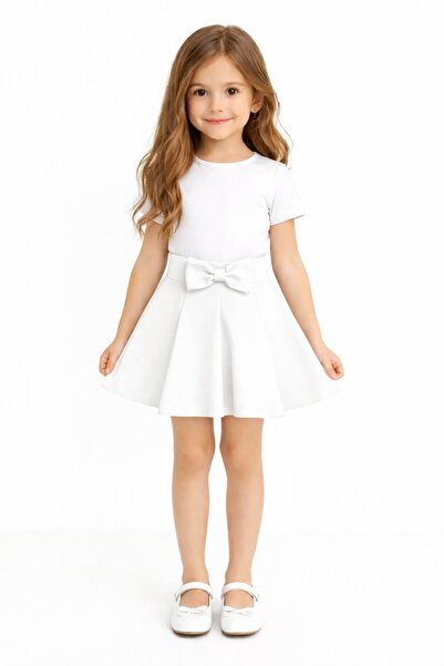 Nacar Kız Çocuk Fiyonk Detaylı Skuba Etek 23 Nisan 29 Ekim Gösteri Kıyafeti