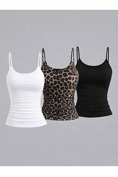 Machetta Women's Rope Strap 3-Piece L Stretch Fabric Blouse