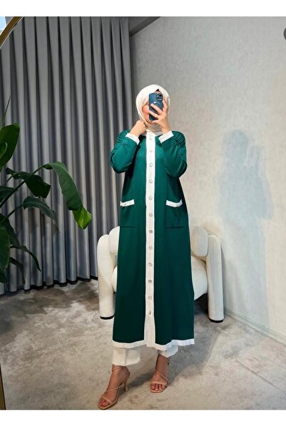 moda dıcasso Cebli Full Length Cardigan Made of Cold Yarn