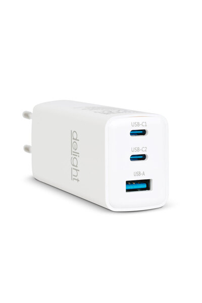 DELIGHT Universal travel adapter with 4 USB ports and interchangeable AC plug