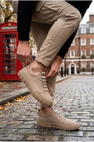 Guja 26Y518 Comfortable Patterned Rubber Sole Textile Rubber Laced Sneakers M...