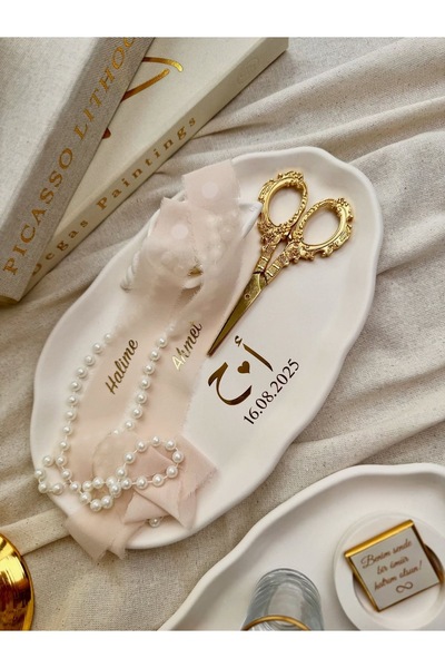 Özalp Decor Söz Tepsisi, Nişan Tepsisi ,Modern DekorTepsi ,Makas Seti,3’Lü Se...