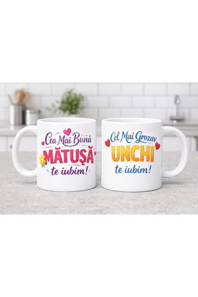CumparaSMART Set of 2 mugs, Best Aunt / Greatest Uncle – We love you!