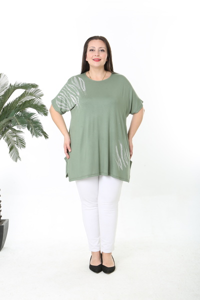 XL Modam Women's Si̇m D Patterned Plus Size Tunic