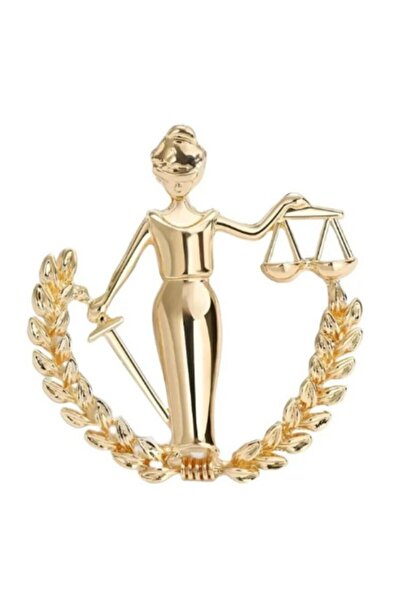 Punky Store Adalet Figürlü Gold Broş – Themis Terazili Yaka Broşu, Avukat ve ...