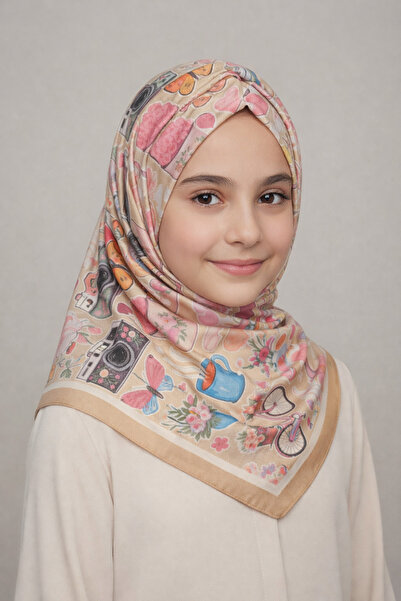 synshop Young girl child woman Cotton piece scarf headscarf foulard daily tar...