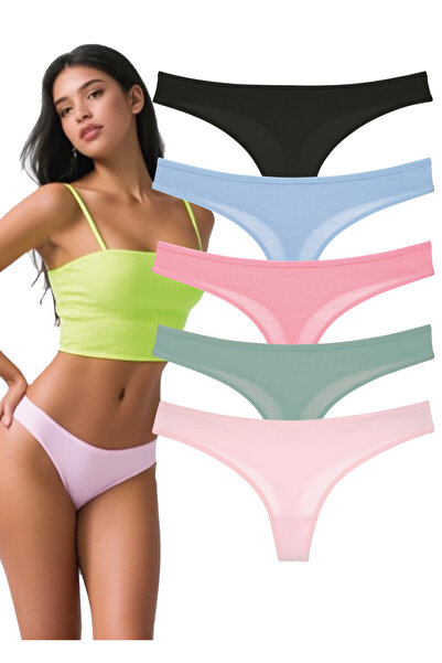 LadyMelex Ženske tange, Nizak struk klasične tange, pakovanje od 5, 100% udob...