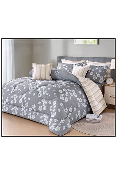 Silk Garden Summer double bedsheet set with a floral pattern, made of microfi...