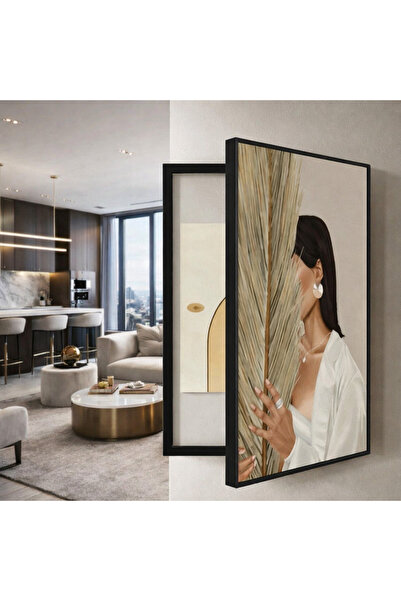 lawhat An artistic panel covering the counter, an elegant feminine door where...