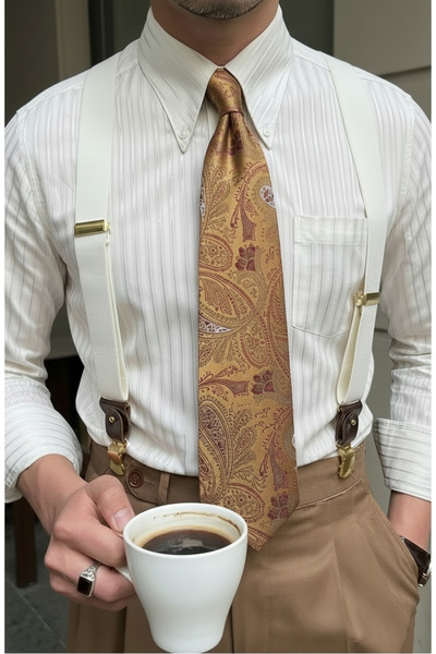 CROATE Royal Paisley Emerald – Unique Gold Shawl Pattern Tie