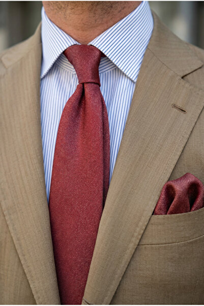 CROATE Burgundy Mélange – Special Woven Italian Micro Fiber Tie