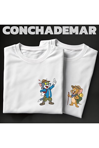 Vordevia Tom și Jerry Camper cu imprimeu Set de supradimensionat tricouri Com...