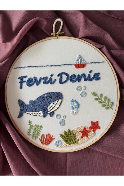 punch passion Bebek kapı süsü, hastane kapı süsü, 30cm, punch nakışlı, isimli...