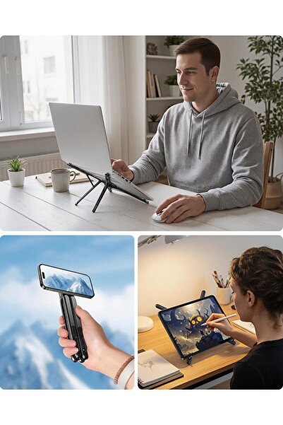 Deppo Trend حامل معدني متوافق مع ماك بوك/آيباد/الكمبيوتر المحمول/التابلت/الآي...