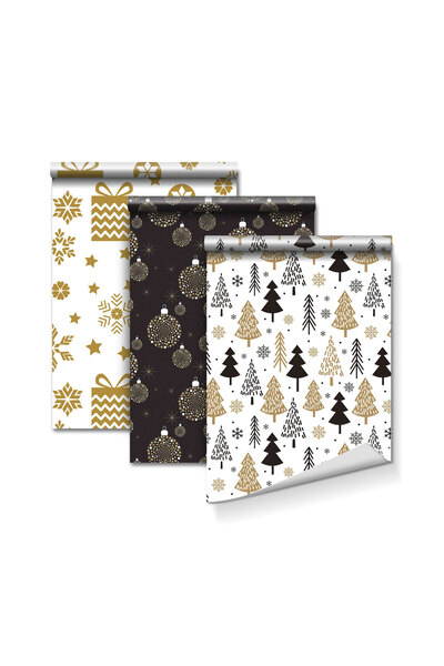 FAMİLY Hartie de impachetat cadouri set 3 role 70x150 cm, hartie decorativa 7...