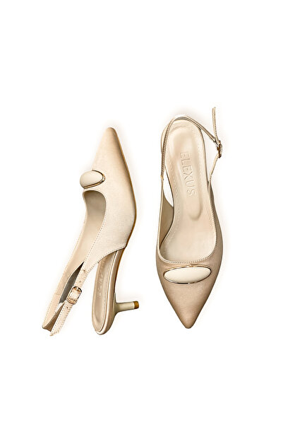 Elexus Γυναικεία σατέν αγκράφα στιλέτο με μεσαίο τακούνι