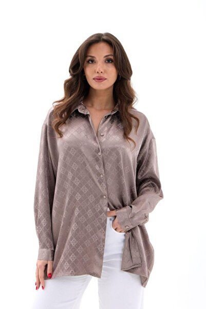 Hiccup Cămașă JANES din satin cu nasturi, mărime mare