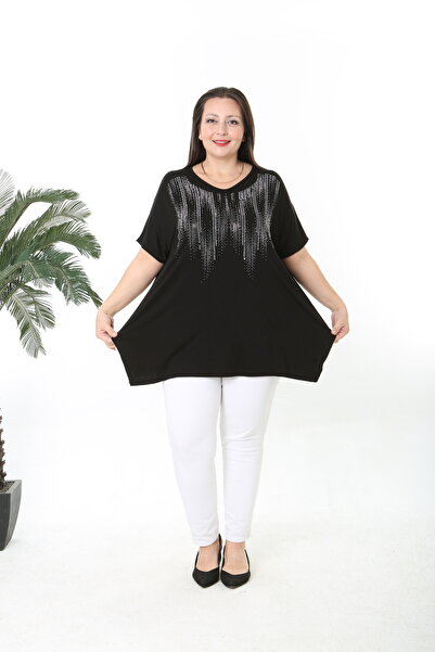 XL Modam Women's Si̇m D Patterned Plus Size Tunic