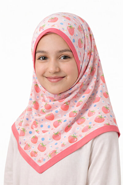 synshop Strawberry Flower Young Girl Child Women Cotton Piece Scarf Headscarf...