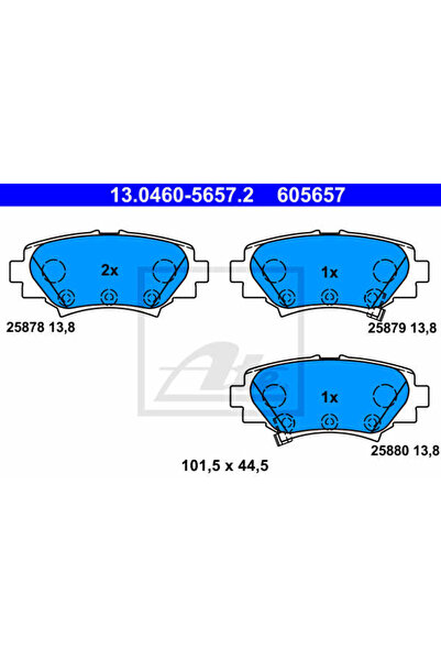 Ate Σετ τακάκια φρένων, δισκόφρενο 13.0460-5657.2