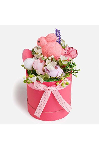 OEM Easter Gift Fuchsia with Flowers Bunny 24cm
