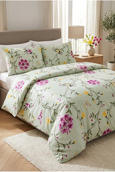 CollessiaHome 100% Cotton Satin Single Duvet Cover Set Bed Sheet Siz