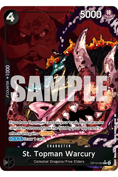 Bandai TCG One Piece St. Topman Warcury Op13-089-P1 Licensed Game Card (En - ...