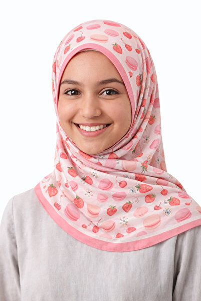 synshop Strawberry Cherry Makoron Young Girls' Women's Cotton Piece Scarf Bia...