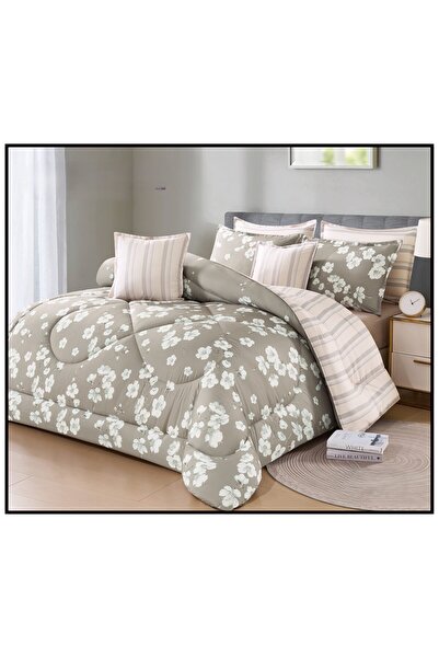Silk Garden Summer double bedsheet set with a floral pattern, made of microfi...