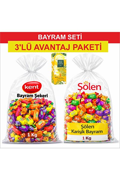 KENT 3'lü Bayram Seti ve Şölen Karışık Şeker 1 Kg +1 kg + Eyüp Sabri Tuncer L...