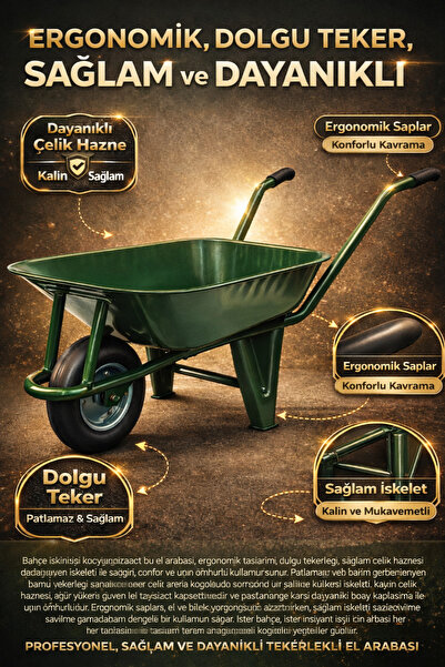 OLİWAM Feza EL ARABASI SteelForce Dolgu Teker – Profesyonel Heavy Duty Bahçe ...