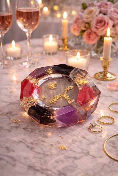 Handmade Epoxy Design Ashtray Colorful Stylish Design Decoration