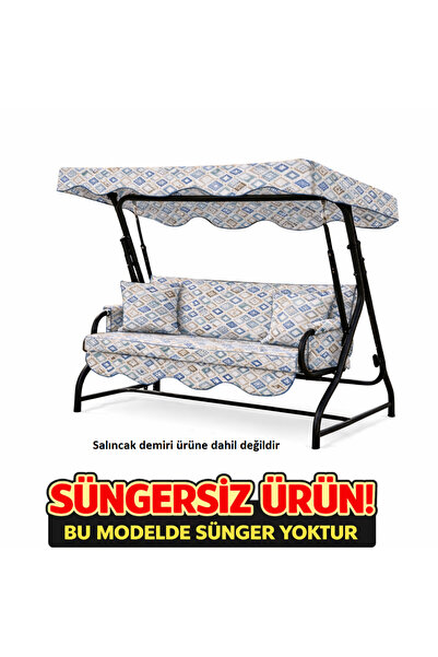 batu tekstil 3 Kişilik Salıncak Minderi Takımı SÜNGERSİZ- Salıncak Oturma Kıl...