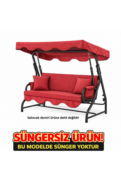 batu tekstil 3 Kişilik Salıncak Minderi Takımı SÜNGERSİZ- Salıncak Oturma Kıl...