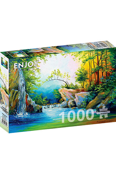 Enjoy Puzzle Puzzle 1000 piese Enjoy – In the Woods Near the Waterfall