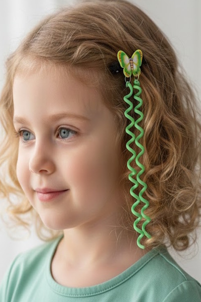 CAŞ DEKORASYON Pachet de 2 catarame laterale pentru copii, de culoare verde, ...