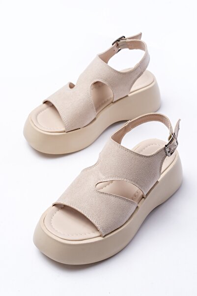 Tolgado Women's High Heel Mi̇a Beige S Suede Sandals