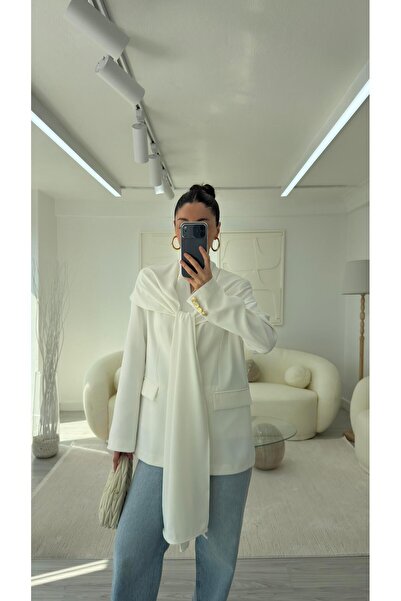 LUUNA STORE Shalli Gold Buttoned Jacket - White