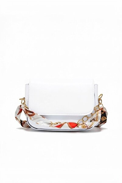 Sargınlar Chain Detail White Scarf and Shoulder Bag Handkerchiefs