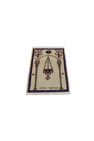 Zehra Abla Halı El Woven Mihraplı Seccade Prayer Mat Burdur Wool Rug 6965