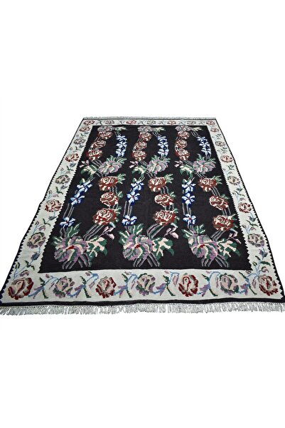 Zehra Abla Halı Yeni El Dokuma Şaheser Güllü Çiçekli Karabağ Yün Kilim 7001